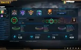 Conta smite lvl 159, todas t5 limitadas, 777 skins