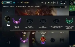 Conta MESTRE LOL SEASON ATUAL 67% de win rate 16,7k Essência