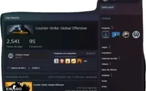 CONTA STEAM LEVEL 20GC COM 3K PONTOS