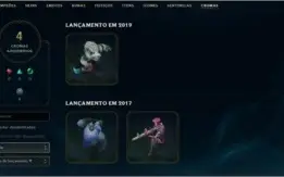 Conta de lol/Nível 142/Ouro lV/CINQUENTA E UMA SKINS