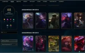 Conta de lol/Nível 142/Ouro lV/CINQUENTA E UMA SKINS