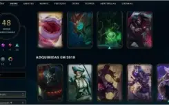 Conta de lol/Nível 142/Ouro lV/CINQUENTA E UMA SKINS