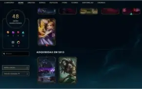 Conta de lol/Nível 142/Ouro lV/CINQUENTA E UMA SKINS