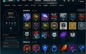 conta league of legends diamante 4, 184 skins