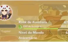 CONTA GENSHIN AR 47 - 10 DROP 5* + INFO NA DESCRIÇÃO