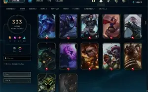 333 Skins, 541 ícones e Todos os Champions