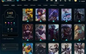 Conta LoL barata muitas skins 140 unranked