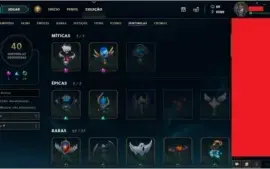 Conta com 566 skins (todas as skins de 2015 pra trás).