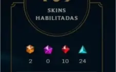 Conta LOL Gold 3 com 109 skins