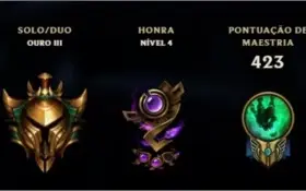 Conta LOL Gold 3 com 109 skins