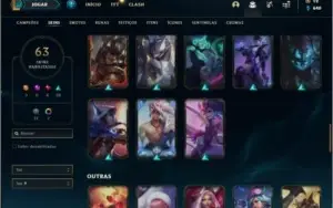 Conta prata 4 com 75 champs e 63 skins + 3 Ultimates