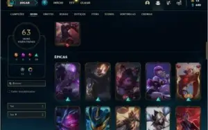 Conta prata 4 com 75 champs e 63 skins + 3 Ultimates
