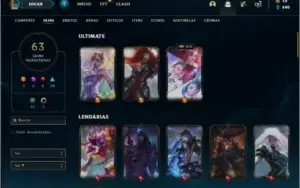 Conta prata 4 com 75 champs e 63 skins + 3 Ultimates