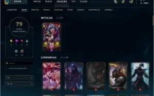 Conta LoL semi feita a md10 79 skins e +