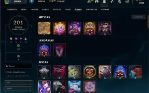 Conta ouro 4 com 155 Champs e 148 Skins (4 Ultimates)