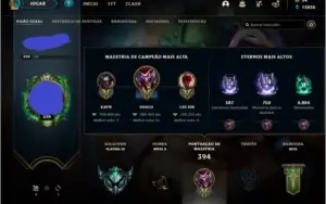 Conta com UFO CORKI, RAMMUS REI, KAYLE JUIZA e + 338 skins