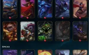 Conta com UFO CORKI, RAMMUS REI, KAYLE JUIZA e + 338 skins