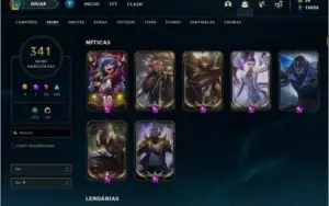 Conta com UFO CORKI, RAMMUS REI, KAYLE JUIZA e + 338 skins