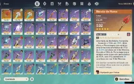 GENSHIN IMPACT - 7 Personagens T5 e 3 Armas T5