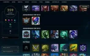 CONTA DE LOL DE 2012 LVL 133 - FULL CHAMPS E SKINS