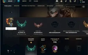 Conta Platina 4 com 45 Champs e 18 Skins