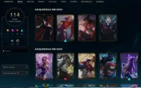 Conta lol Diamante 2  114 skins