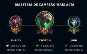Conta PLATINA 2 soloq Nível 96 57 campeões e 17 skins