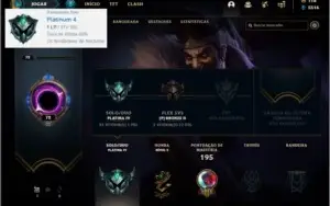 Conta platina 4 com 100 champs e 46 skins