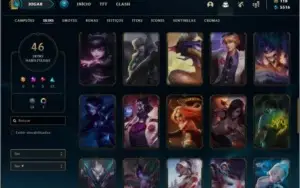 Conta platina 4 com 100 champs e 46 skins