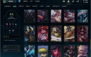 Conta platina 4 com 100 champs e 46 skins