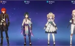 AR41 Diluc + Jean + Xiao e outros personagens 4 estrelas