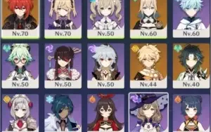 AR41 Diluc + Jean + Xiao e outros personagens 4 estrelas