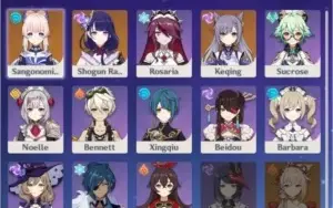 Shogun + KokomiC1 + Kequing AR*14 + 10 Personagens T4*