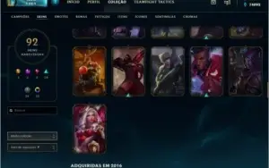 CONTA LOL LV 224 -Todos os campeões, 74k de essência
