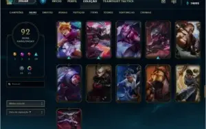 CONTA LOL LV 224 -Todos os campeões, 74k de essência