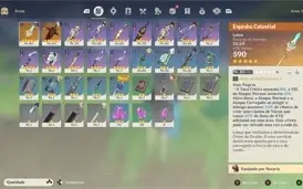 Conta Genshin Venti e duas armas 5 estrelas