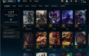 Conta ouro 1 com 50 Champs e 22 Skins