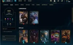 Conta ouro 1 com 50 Champs e 22 Skins