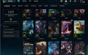Conta ouro 1 com 50 Champs e 22 Skins