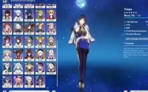 Conta Genshin Impact - AR 59 - C1 HUTAO, C1 YELAN, FURINA