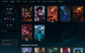 Conta Lol Nivel 577 + 119 Skins Platina 1 Com Todos Campeoes