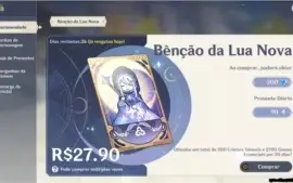 Conta genshin impact hutao ar35 + benção da lua + 74 tiros