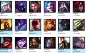 conta plat5 61 campeões e 18 skins