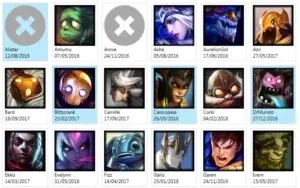 conta plat5 61 campeões e 18 skins