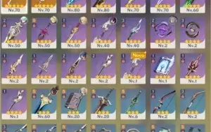 5 ESTRELAS= ZHONGLI, DILUC, QIQI 2 ESTRELASS, HARPA E ESPINH