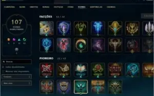 Conta Lol level 148 33 skins 134 campeões Platina IV