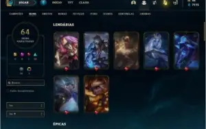 Conta prata 3 com 87 Champs e 64 Skins