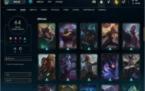 Conta prata 3 com 87 Champs e 64 Skins