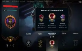 Duas contas LOL: 87 champ + 51 skins e 152 champ + 106 skins