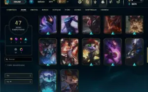 Unranked com TODOS os champs e 47 Skins +1 Prestigio
